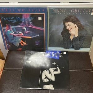 Nanci Griffith Vinyl Record Collection - Black, Blue, Teal Covers
